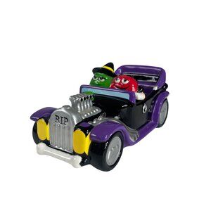 M&M's Halloween Hot Rod Car Candy Dish Ceramic Purple Black Galerie 2003